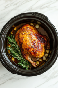 Scatter the minced garlic over the turkey