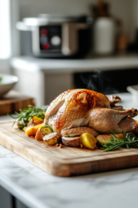 carefully transfer the turkey to a cutting board